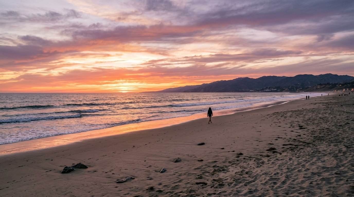 Sunset by the sea